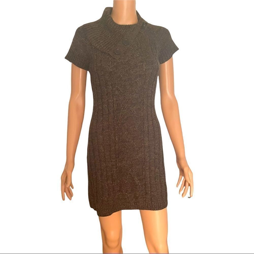 Pink Rose Soft Split Cowl Neck Sweater Dress MEDIUM